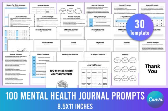 100 Mental Health Journal Prompts KDP
