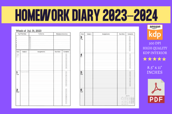 Homework Diary 2023-2024: Your Central Hub for All Learning Activities