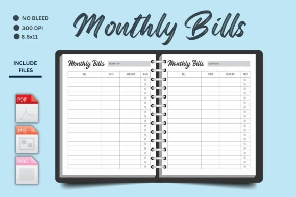 Monthly Bills Tracker: A Complete KDP Interior Solution
