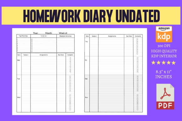 The Undated Homework Diary: Your Flexible Academic Companion