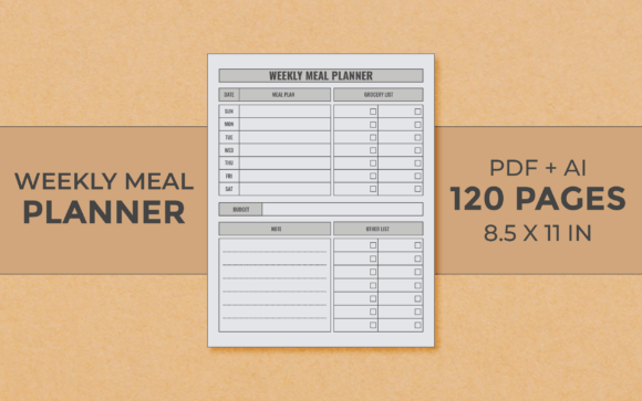 Weekly Meal Planner Logs: Your All-in-One KDP Interior Solution